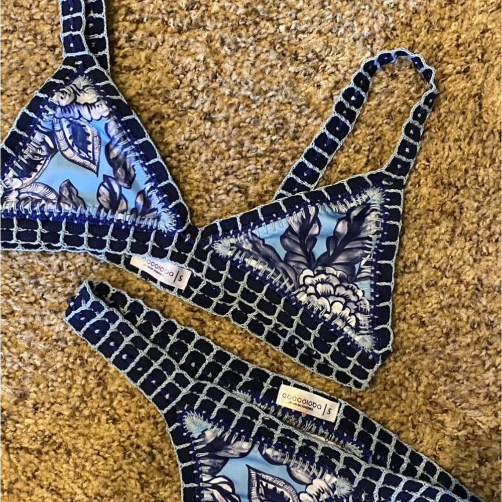 Blue Floral Bikini Set